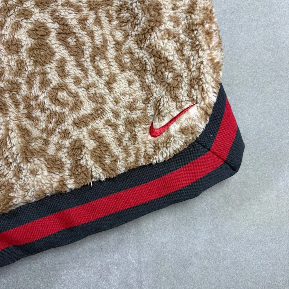 Nike Mens XXL Leopard Faux Fur Fleece Basketball Shorts Tan Red Black BV3624-247